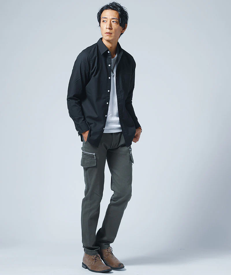 長袖ドビーストライプシャツ×半袖テレコＴシャツ　2点セット - Image 30